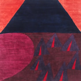 Carol Summers 1977 color woodcut and monotype Little Wolf's Last Camp