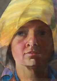 Mary Joan Waid 1982 pastel Yellow Scarf