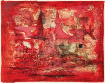 Zao Wou-Ki 1954 lithograph in colors Embrasement