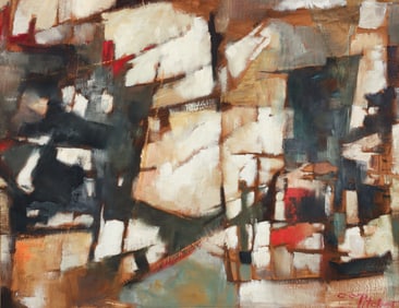 Charles Pitcher Abstract Oil on Paper