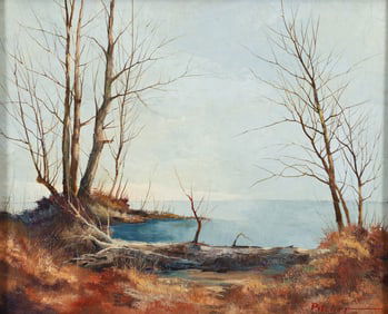 Charles Pitcher Coastline Oil on Board