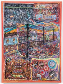 Bob Qualters 1974 painting and collage Woke Up This Morning