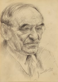 Samuel Rosenberg 1934 drawing of his Grandfather Cantor Levin