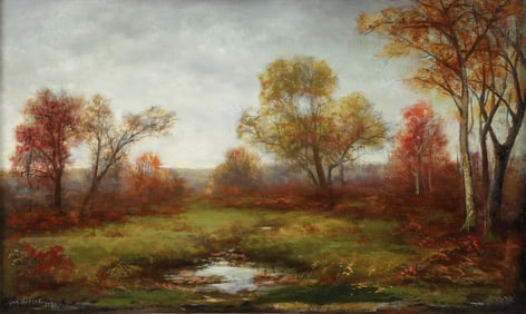 George Hetzel Autumn Field 1888 Oil Painting