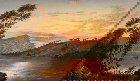William Coventry Wall 1881 painting Mount Tom at Twilight