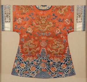 Chinese Qing Dynasty Imperial Dragon Silk Robe