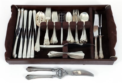 70 piece Wallace Sterling Silver Grand Colonial Flatware Set, over 60 ozt