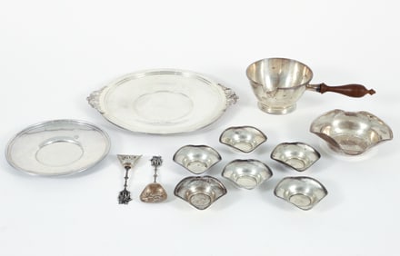12 piece Sterling Silver Plates, Bowls and Warmer