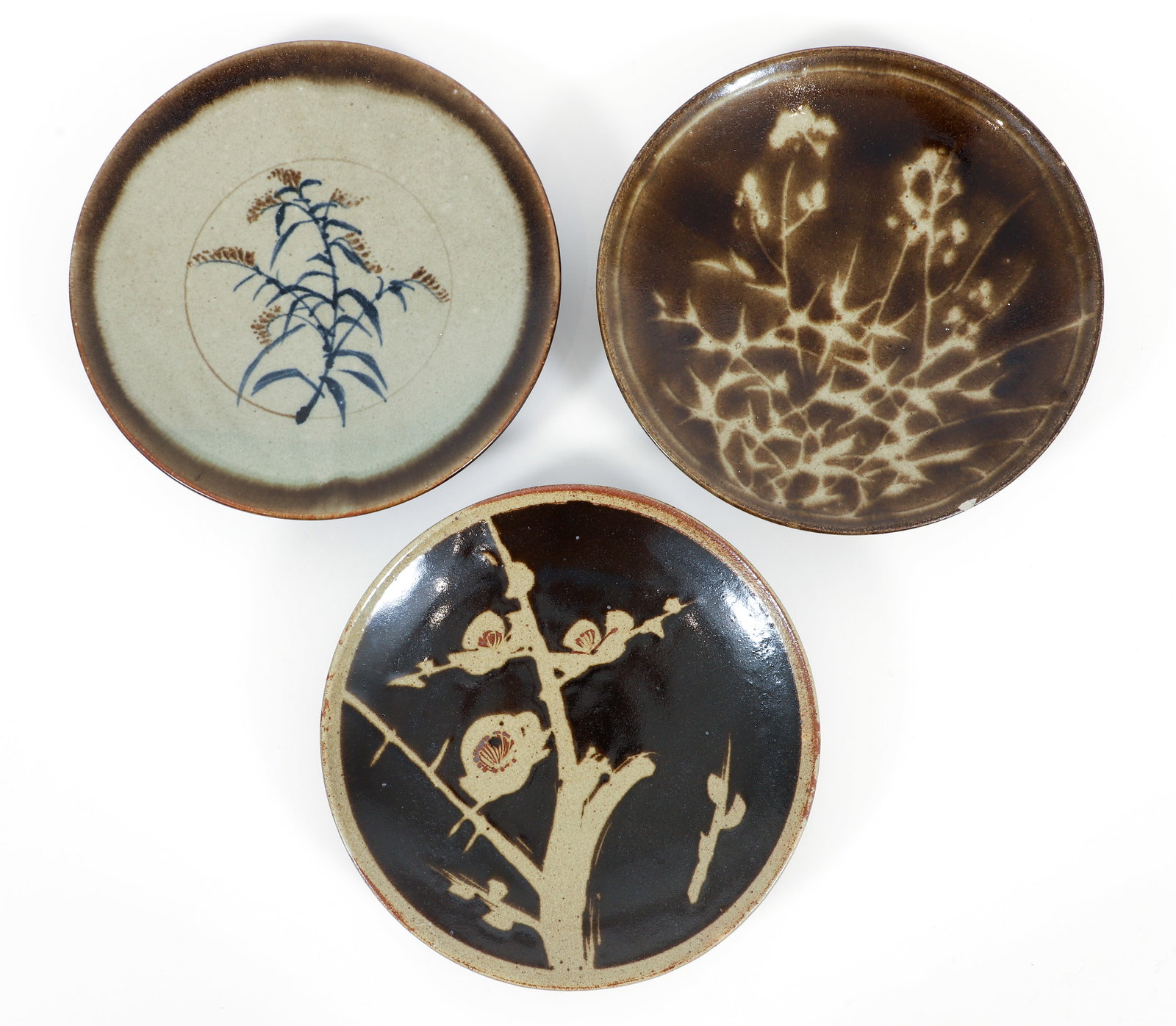 3 Mashiko Ware Ceramic Plates (1 of 4)