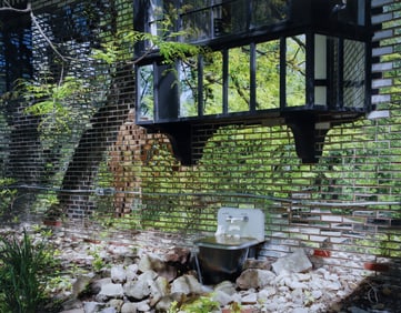 Fred Scruton Color Photograph of Mirrored House