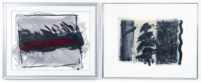 Robert Robinson two framed Untitled Abstractions