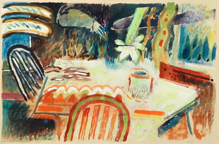 Joseph Shepler Plant Feeding Acrylic on Canvas 1980