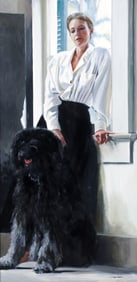 Linda Vise Corbin portrait painting of An Elegant Lady with Her Dog Ubu