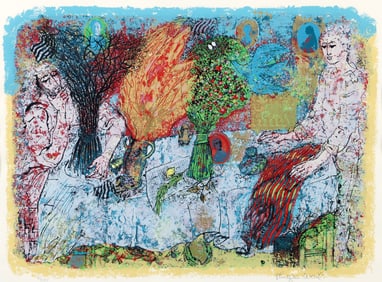 Shraga Weil 1977 orig serigraph Vayehi from Legends I