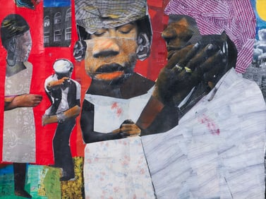 Zets Brothers collage painting Bourgois