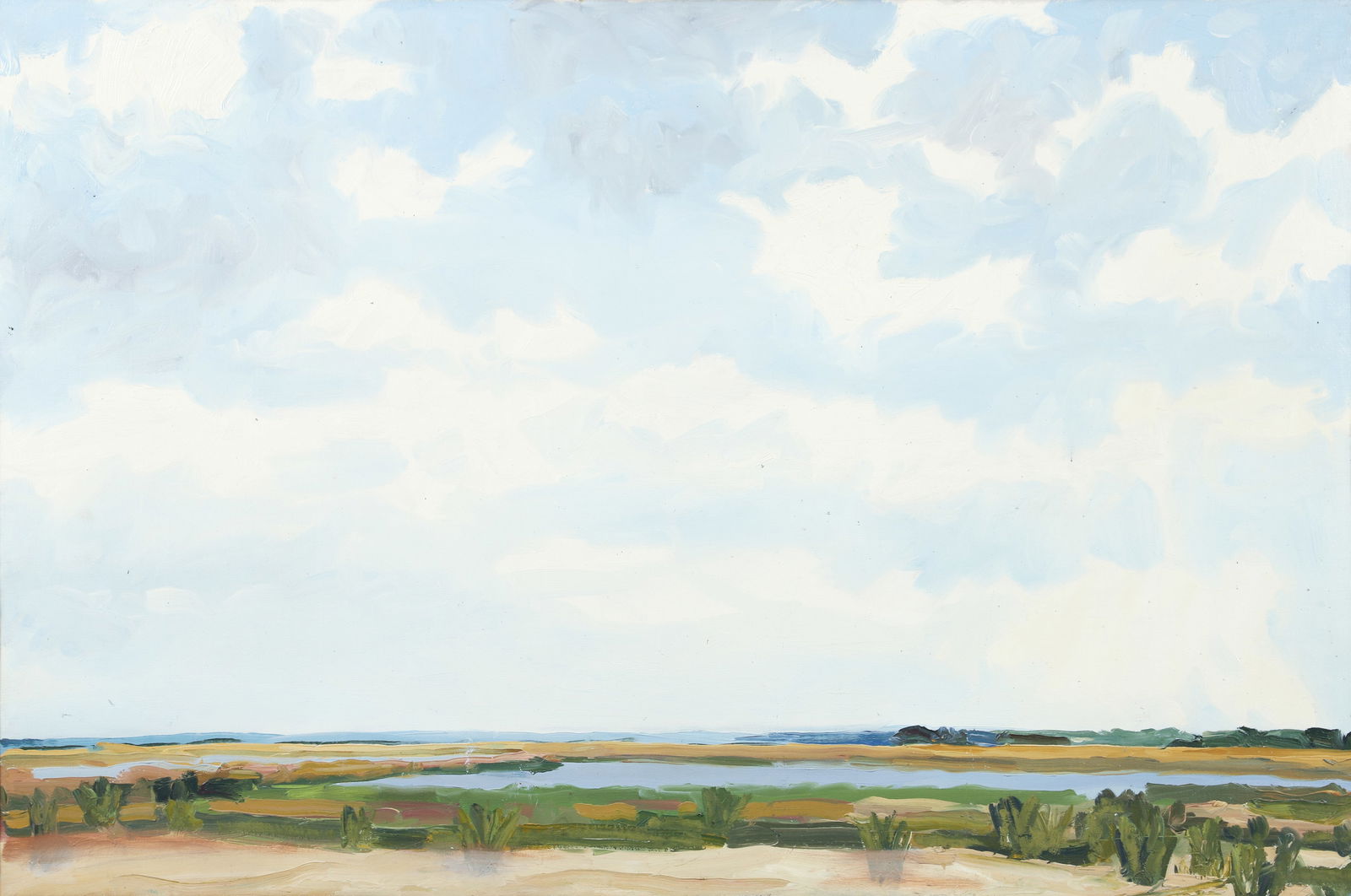 Untitled Coastal Landscape Oil on Canvas (1 of 2)