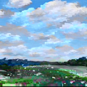 Untitled Field Landscape Acrylic on Cavas