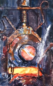 Cynthia Cooley Rolling Mill Watercolor 1988