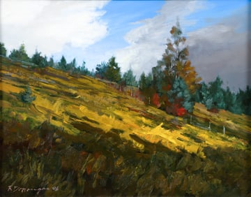 Ron Donoughe 2006 oil Autumn Hillside