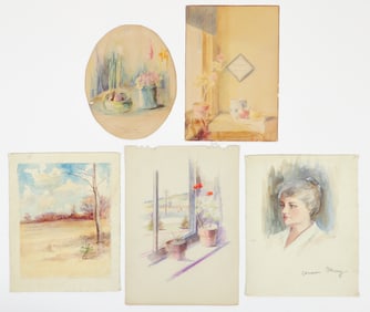 Lila Hetzel group of 5 Works on Paper