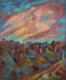 Joseph Klieger Pittsburgh Hills Oil on Board 1947