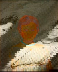 John Earle Oil on Card Stock Portrait of a Young Lady