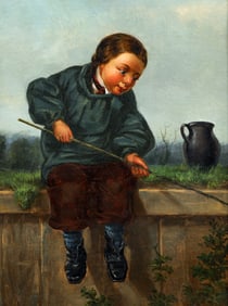 James Mayfield Jr. Painting Boy with Fishing Pole