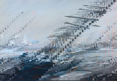 John Stobart signed litho New York Abner Coburn leaving for San Francisco