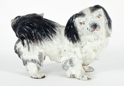 Pekingese cast iron coin bank