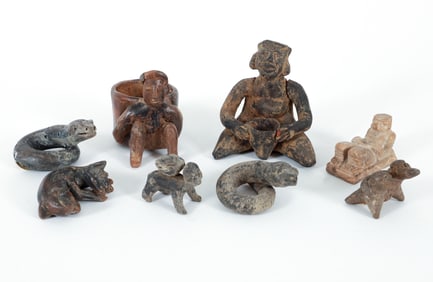 8 Pre-Columbian Pottery Figures