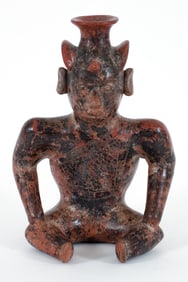 Pre-Columbian Jorobado Seated Figure Vessel