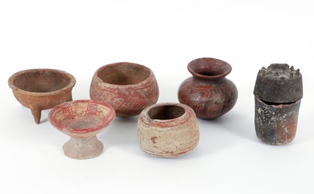 6 Pre-Columbian Pottery Effigy Vessels
