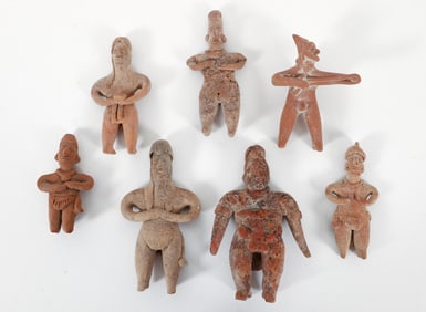 7 Pre-Columbian Standing Effigy Figures