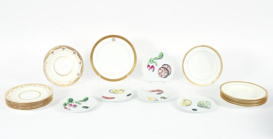Collection of 19 plates, Limoges with Minton and others