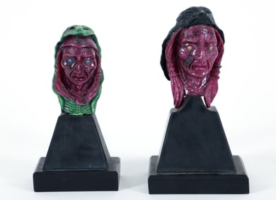 2 Semi-Precious Hardstone Carvings of Native Americans