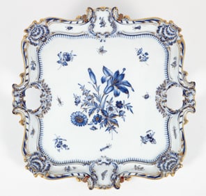 19th Century Meissen Tray with Flowers and Insect decoration
