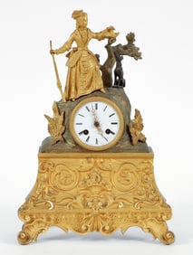 19th Century French Gilt bronze mantle clock