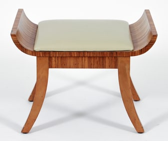 Figured Veneer Art Deco Style Stool