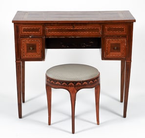 Inlaid Dressing Table with Stool