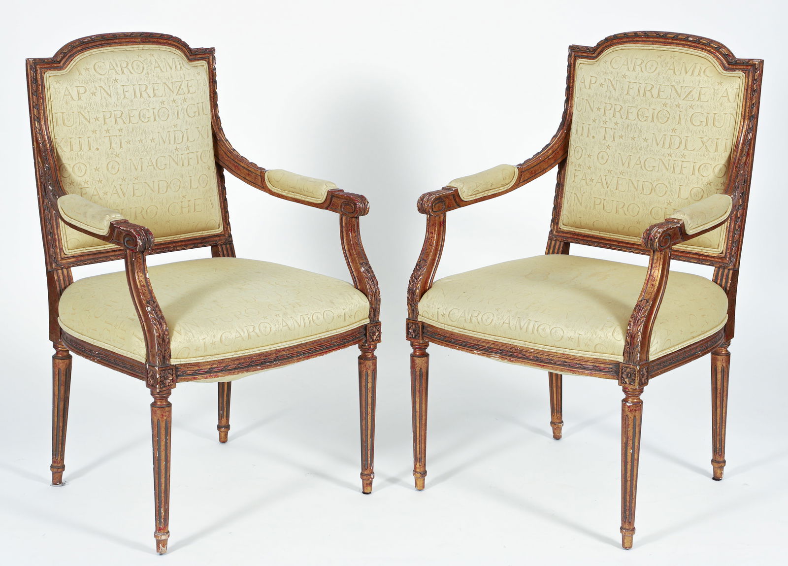 Pair of Louis XVI Style Fauteuil Chairs (1 of 4)