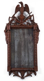 20th C. Empire Style Highly Carved Chapman Mirror