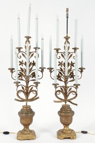 Pair of Electrified French Candelabra