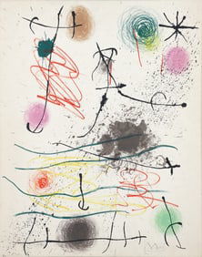 Joan Miro 1964 orig litho Quelques Fleurs pour les Amis