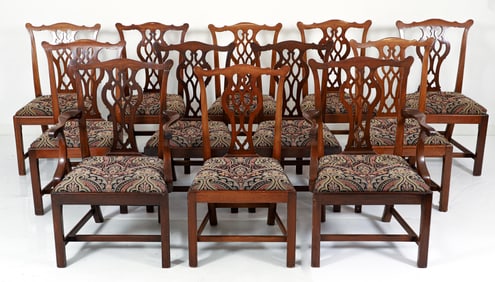 Set of 12 Chippendale Dining Chairs