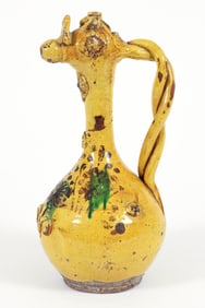 19th Century Turkish Ottoman Canakkale Pottery Ewer
