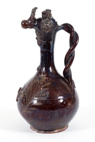 Turkish Ottoman Canakkale Pottery Ewer with fanciful spout