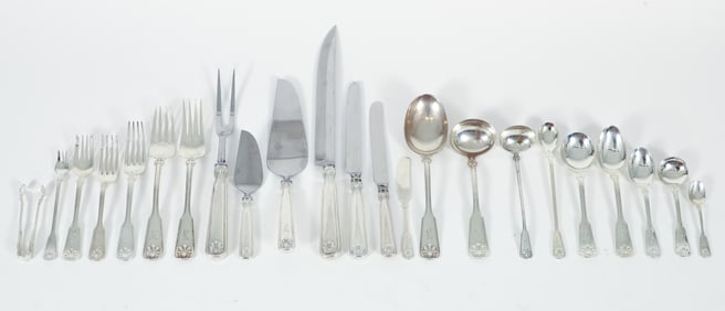 196 Piece Tiffany and Co. Sterling Silver Shell and Thread Set