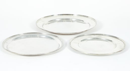 3 American Sterling Silver Plates/Chargers