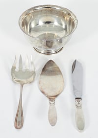 4 Sterling Pieces Inc. Georg Jensen Cactus Knife and Pie Server, Servers,