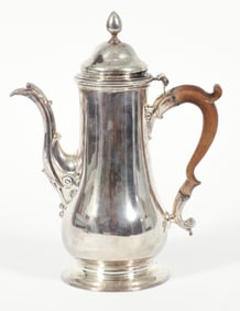 George II Sterling Coffee Pot Attributed to Robert Cox